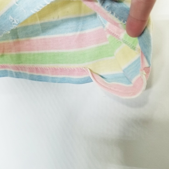 Unbranded Union Made Tank Tee Shirt Pastel Striped Vintage flawed - Picture 6 of 11